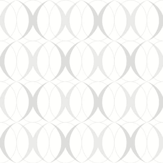 NuWallpaper Circulate Light Silver Peel & Stick Wallpaper